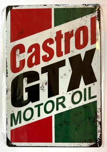 Castrol Oil Gtx - Panneau métallique vintage Castrol GTX Motor