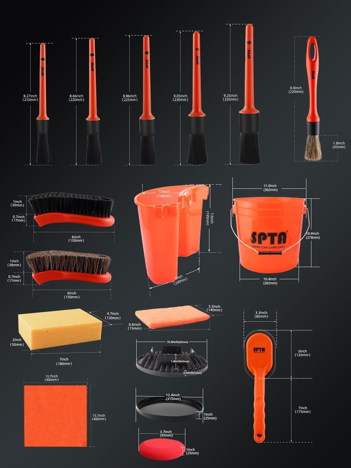 SPTA Ensemble de lavage de voi - Detailing Brush Set avis et prix